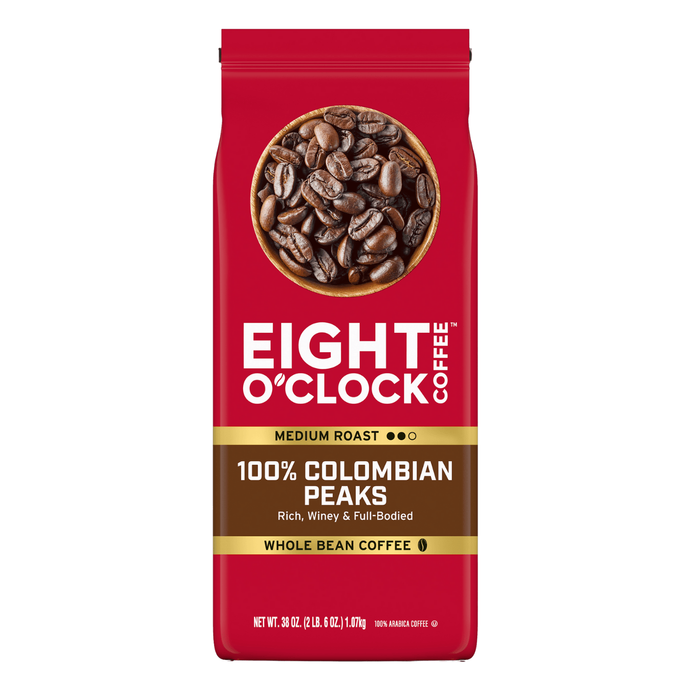 Colombian Whole Bean Value Coffee | 38 oz Club Bag – Eight O'Clock